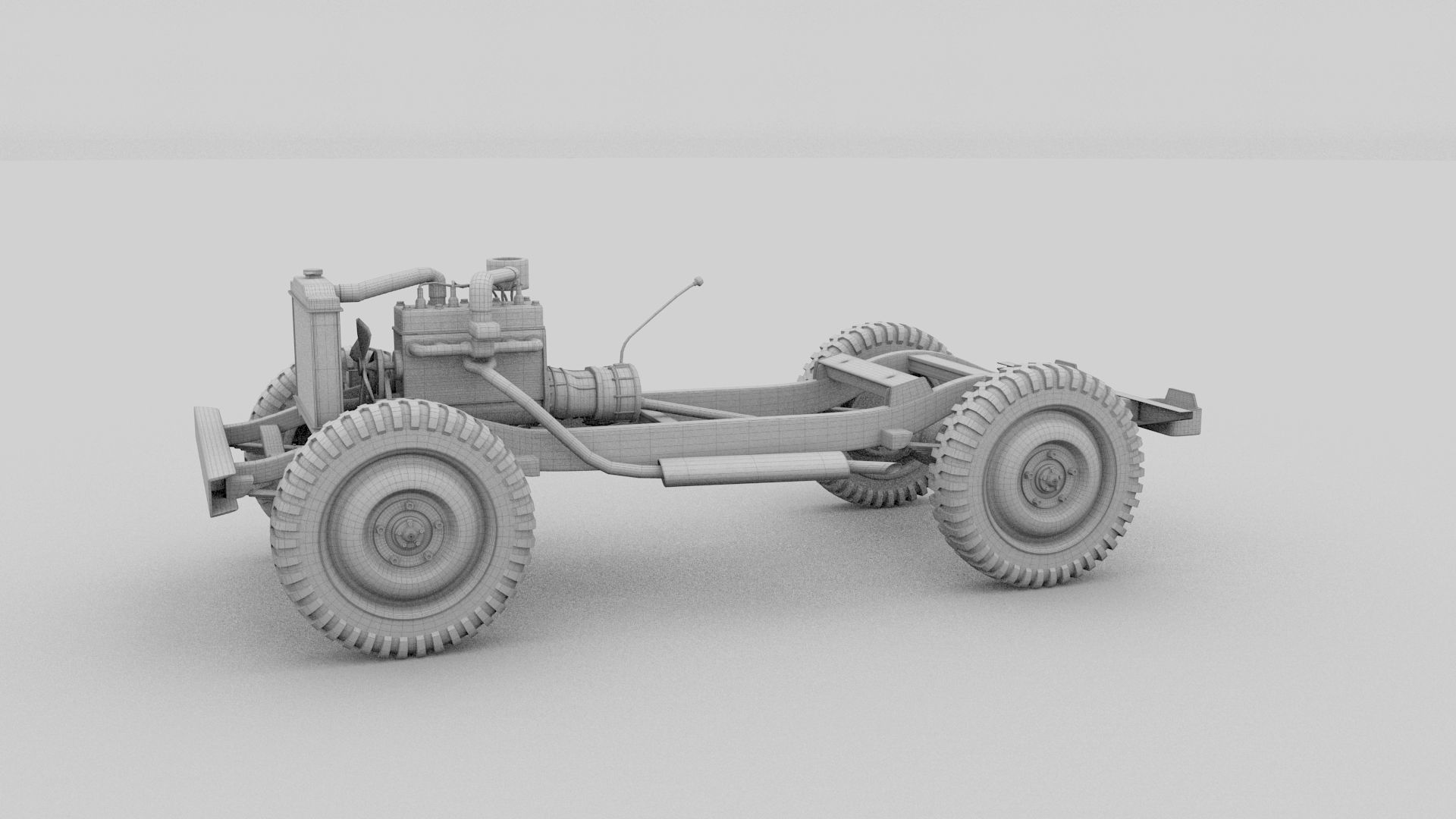 Full w chassis Jeep Willys MB Military Camo rev 3D model_5