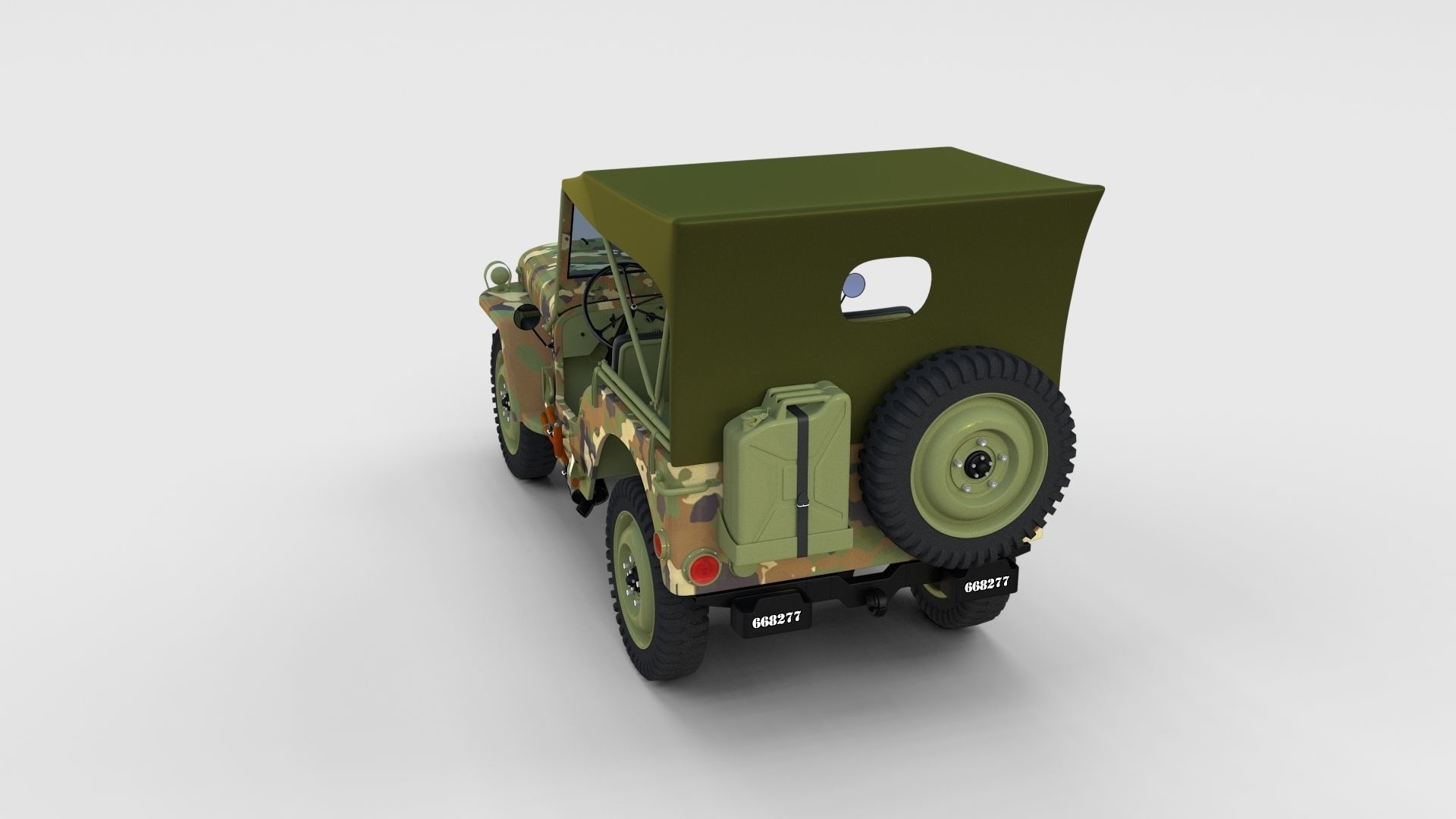 Full w chassis Jeep Willys MB Military Camo rev 3D model_24