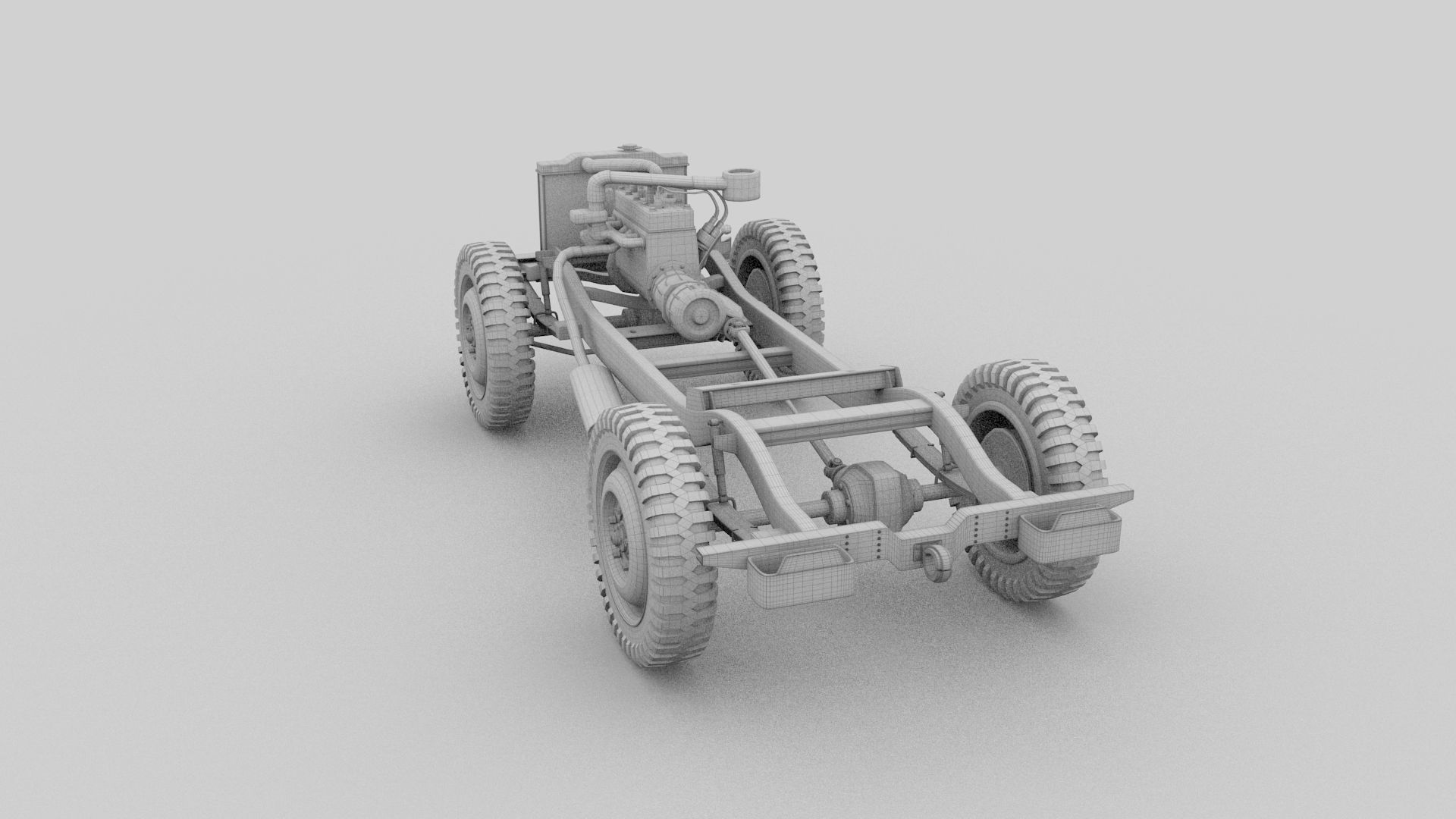 Full w chassis Jeep Willys MB Military Camo rev 3D model_9