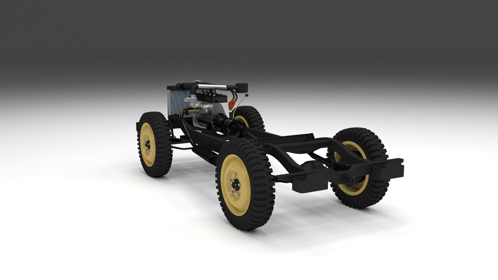Full w chassis Jeep Willys MB Military Camo rev 3D model_27