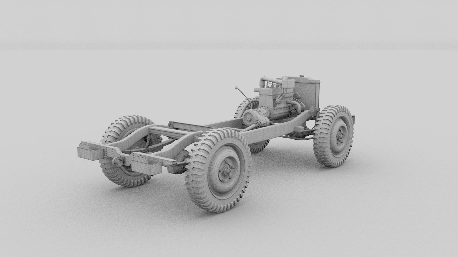 Full w chassis Jeep Willys MB Military Camo rev 3D model_8
