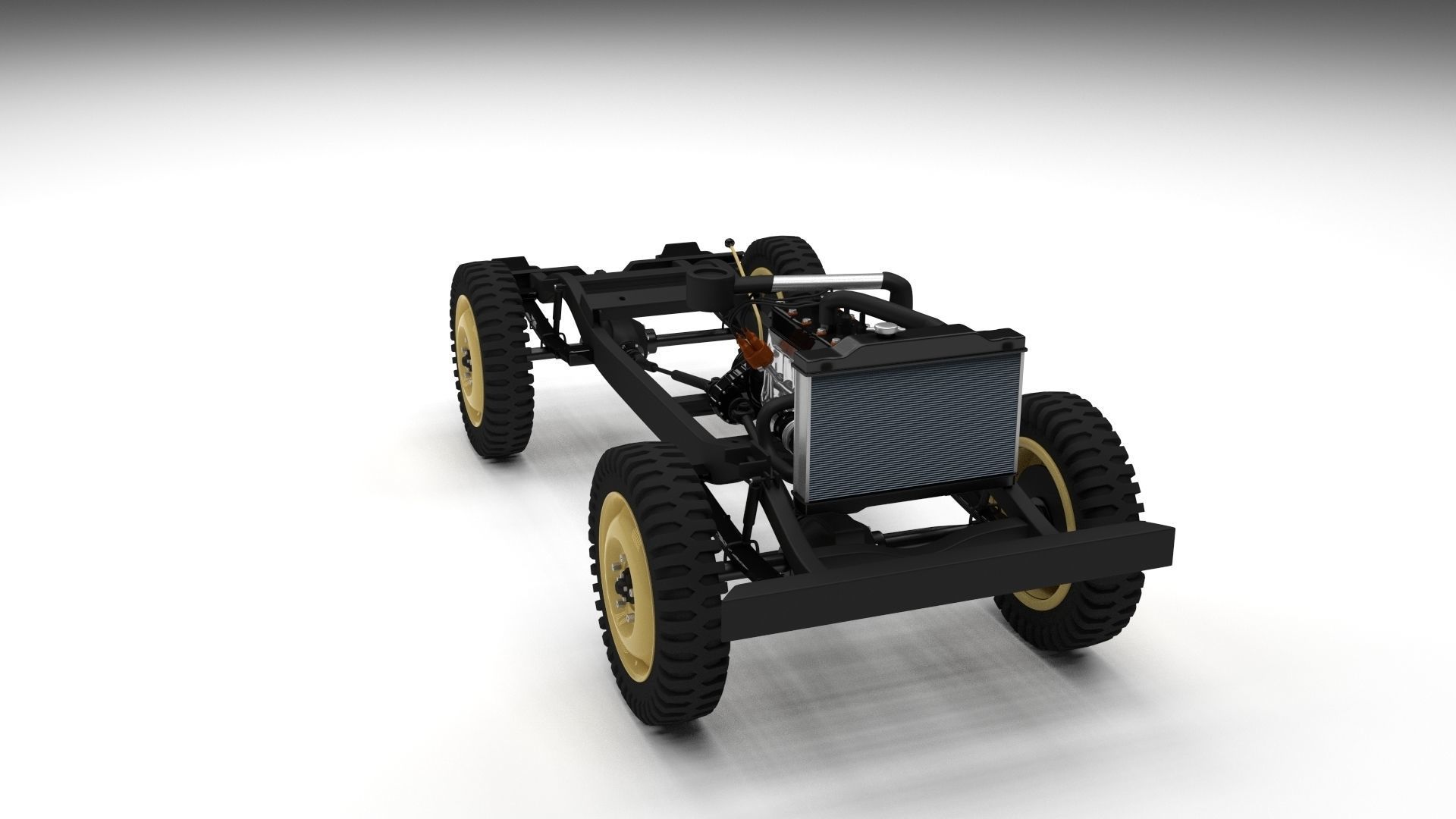 Full w chassis Jeep Willys MB Military Camo rev 3D model_3