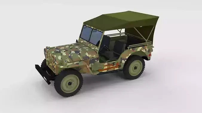 Full w chassis Jeep Willys MB Military Camo rev