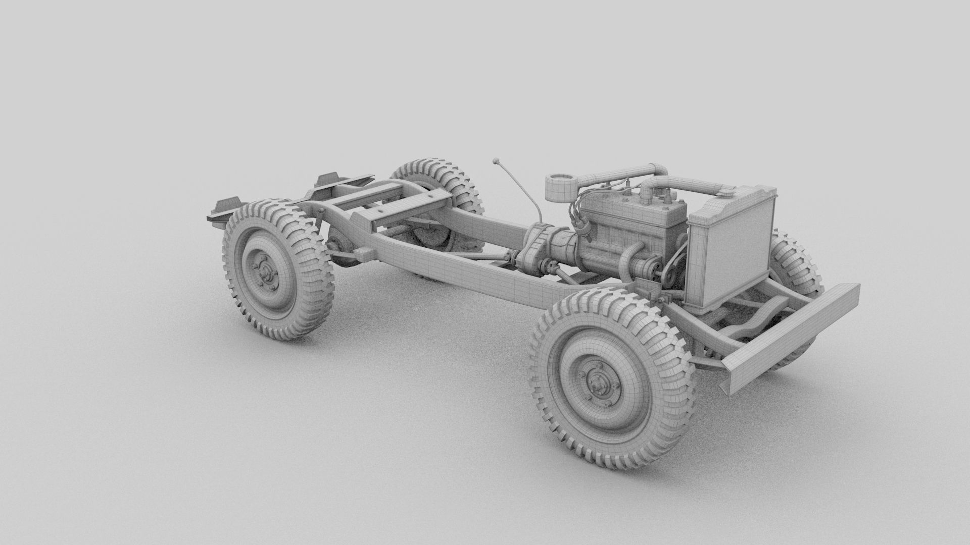 Full w chassis Jeep Willys MB Military Camo rev 3D model_36