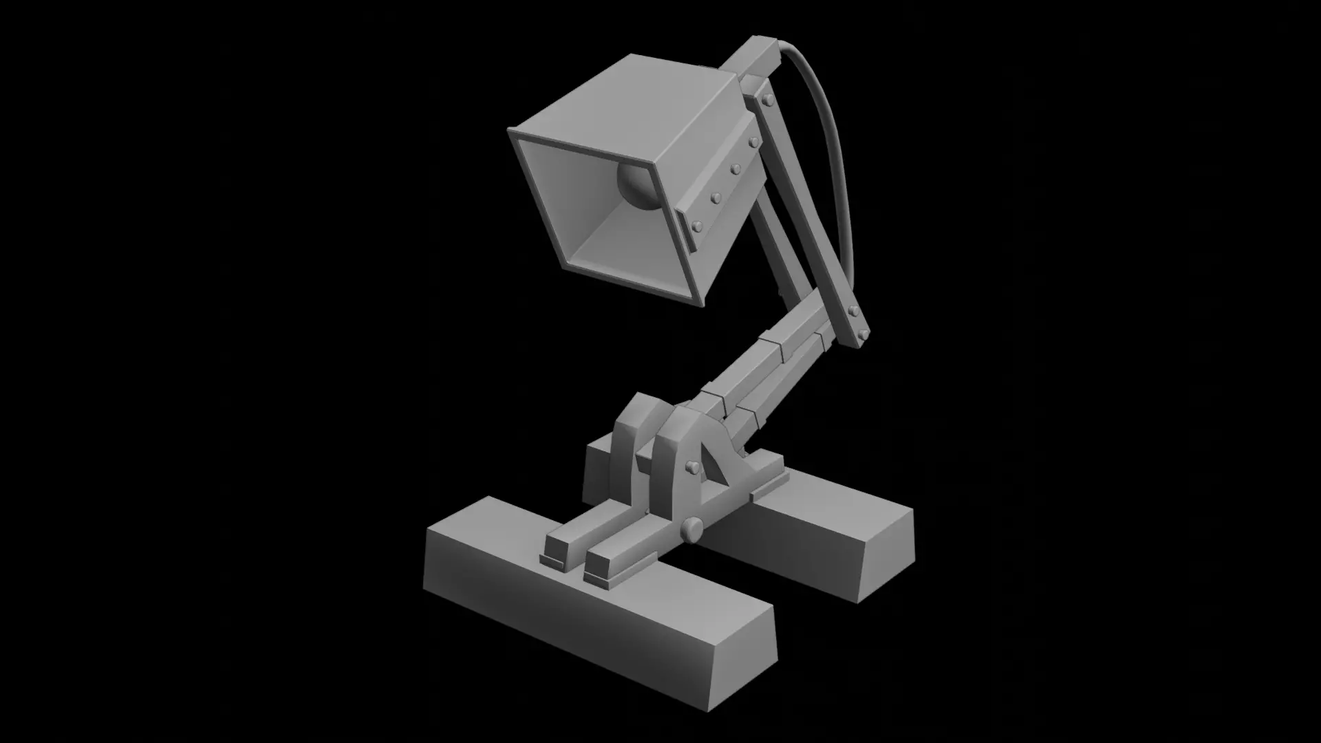 Wooden Desk Lamp Free low-poly 3D model_2