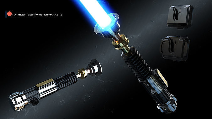 Obi-Wan Kenobi lightsaber functional 3D print model