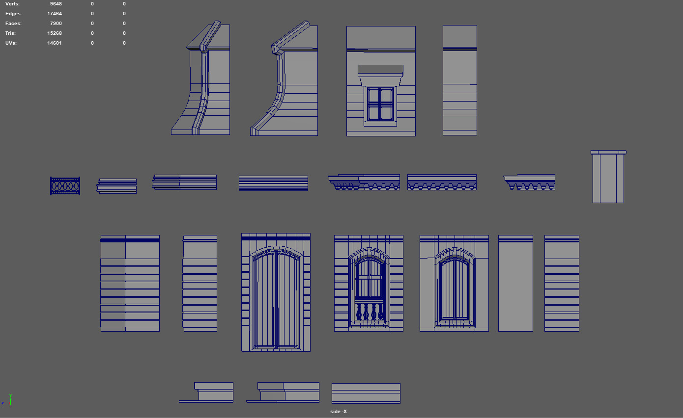 Paris Building 001 Low-poly 3D model_14