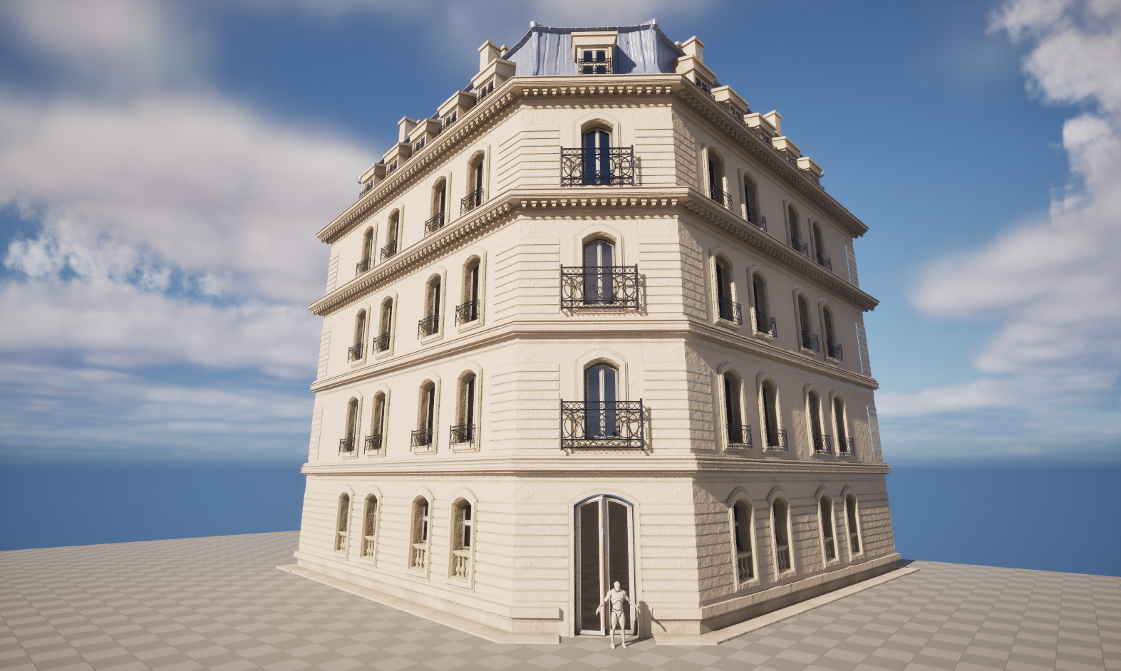 Paris Building 001 Low-poly 3D model_2