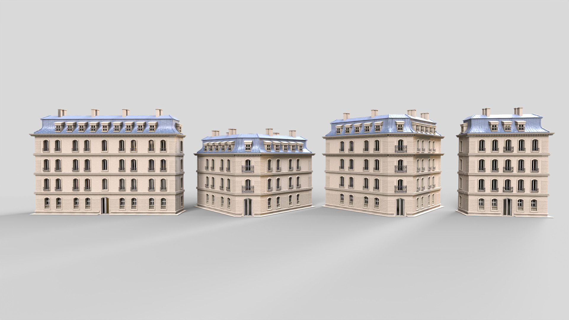 Paris Building 001 Low-poly 3D model_13