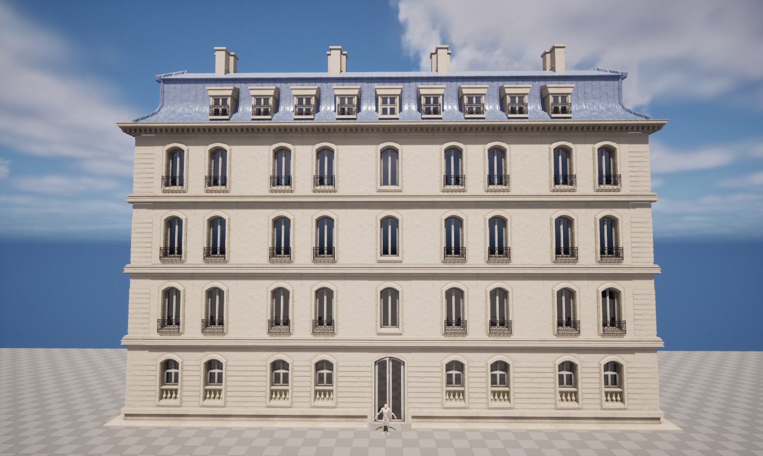 Paris Building 001 Low-poly 3D model_4