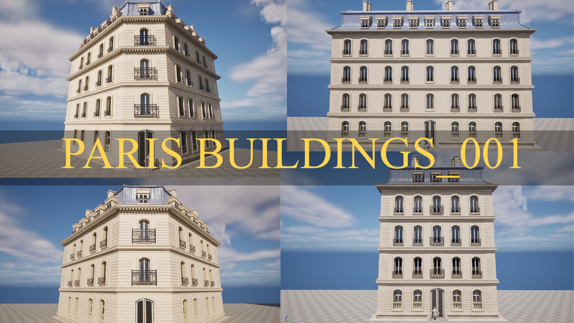 Paris Building 001 Low-poly 3D model_1