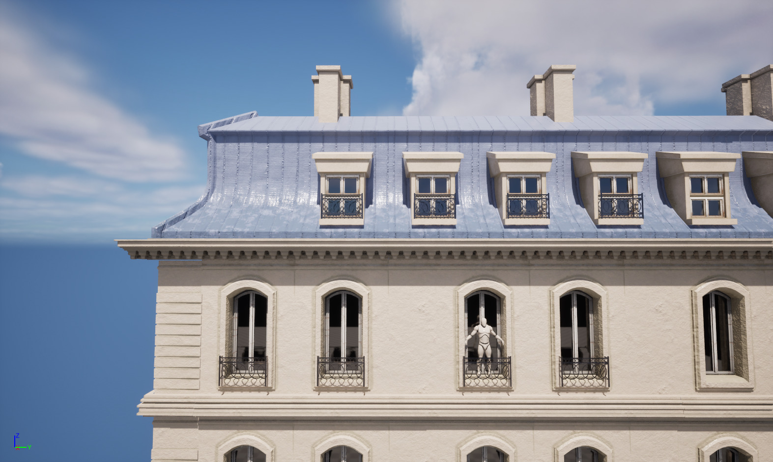 Paris Building 001 Low-poly 3D model_10