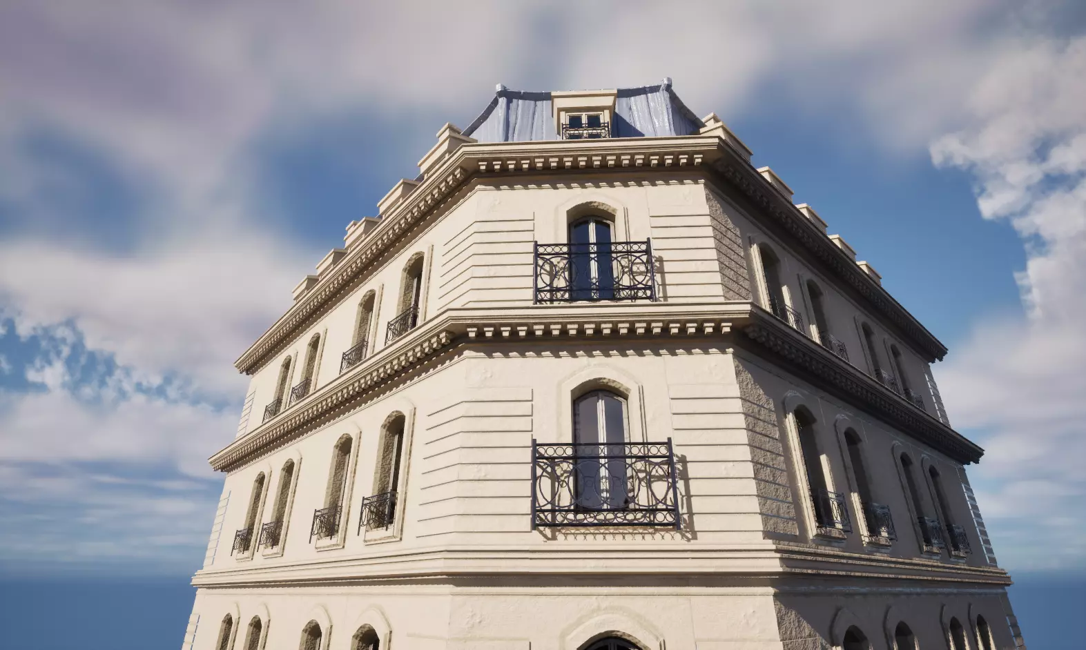 Paris Building 001 Low-poly 3D model_0