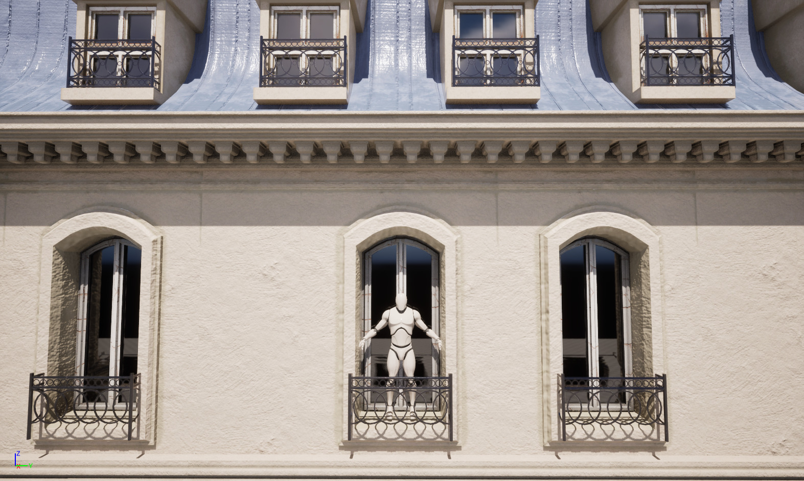 Paris Building 001 Low-poly 3D model_9