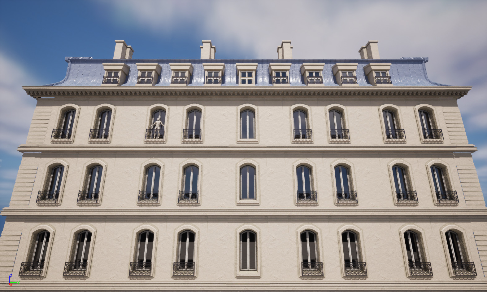 Paris Building 001 Low-poly 3D model_12