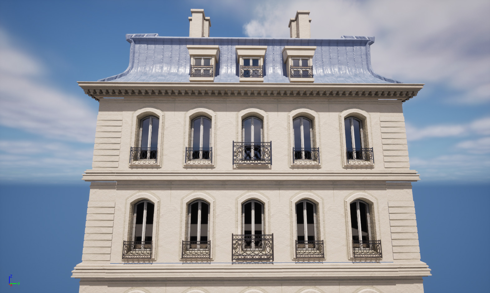 Paris Building 001 Low-poly 3D model_11