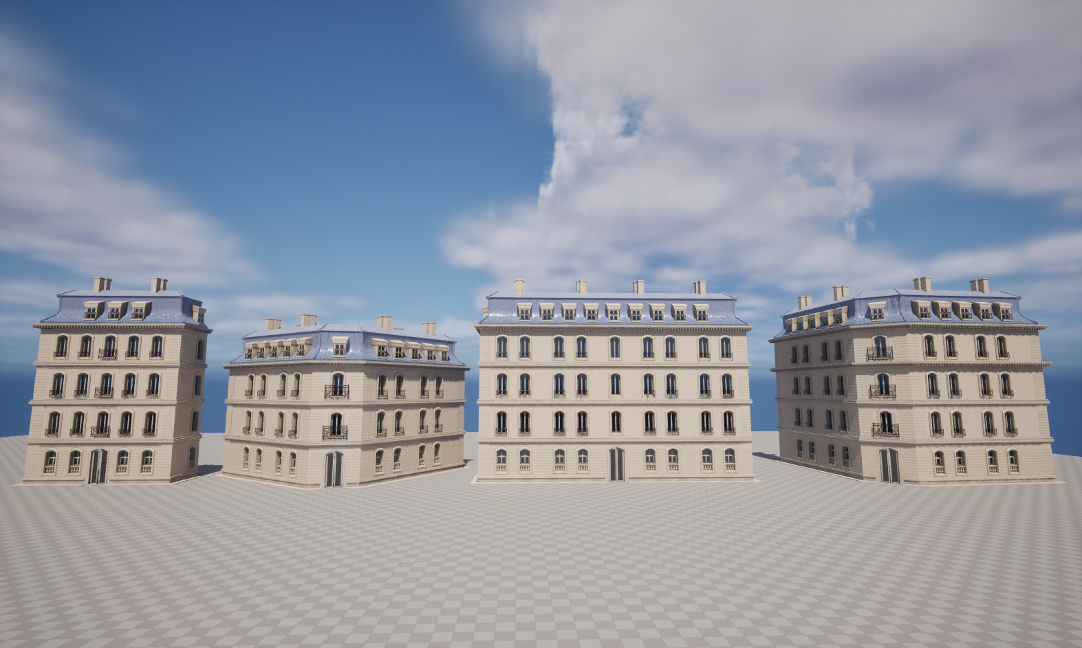 Paris Building 001 Low-poly 3D model_6