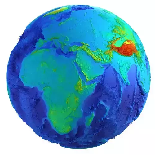 Earth Height Shaded Globe