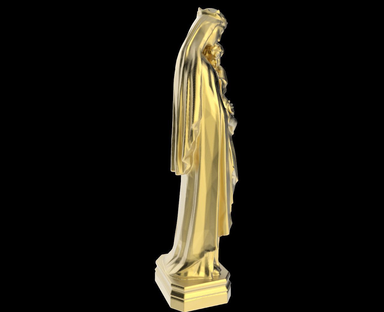 Scanned Virgin Mary holding the Christ Statue 3D print model_5