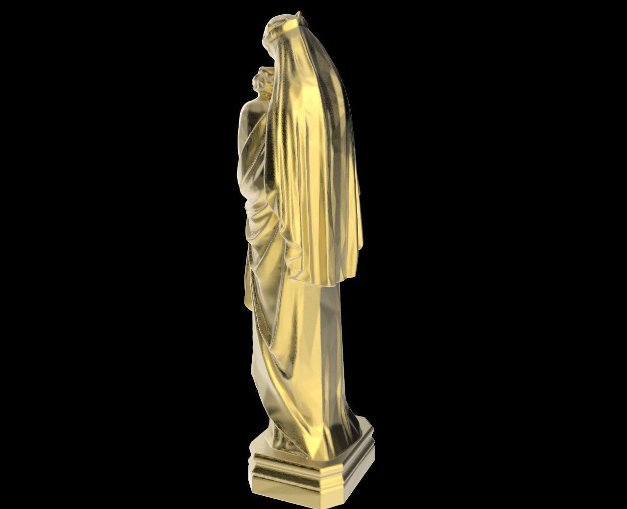 Scanned Virgin Mary holding the Christ Statue 3D print model_1