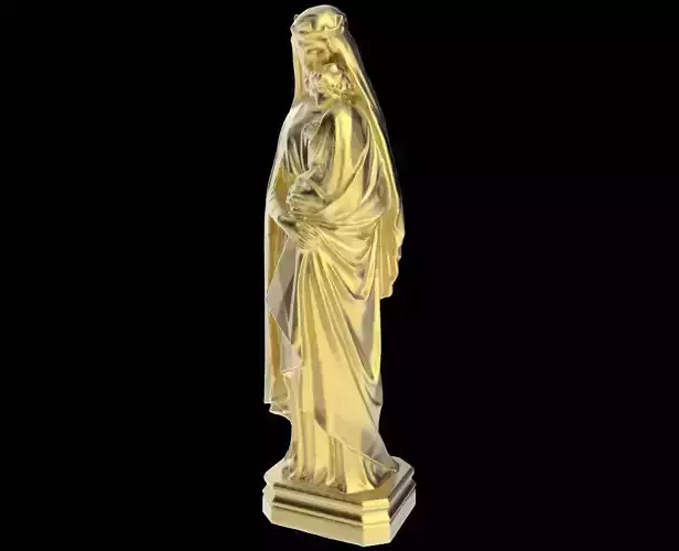 Scanned Virgin Mary holding the Christ Statue 3D print model