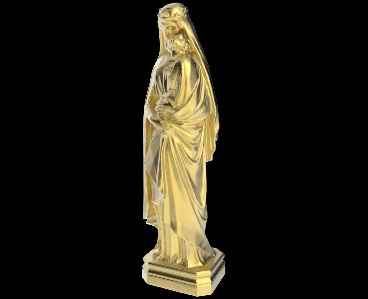 Scanned Virgin Mary holding the Christ Statue 3D print model_0