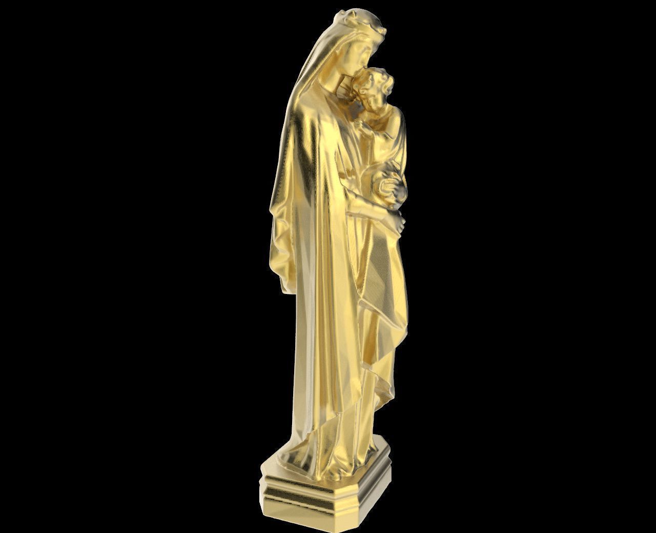 Scanned Virgin Mary holding the Christ Statue 3D print model_4