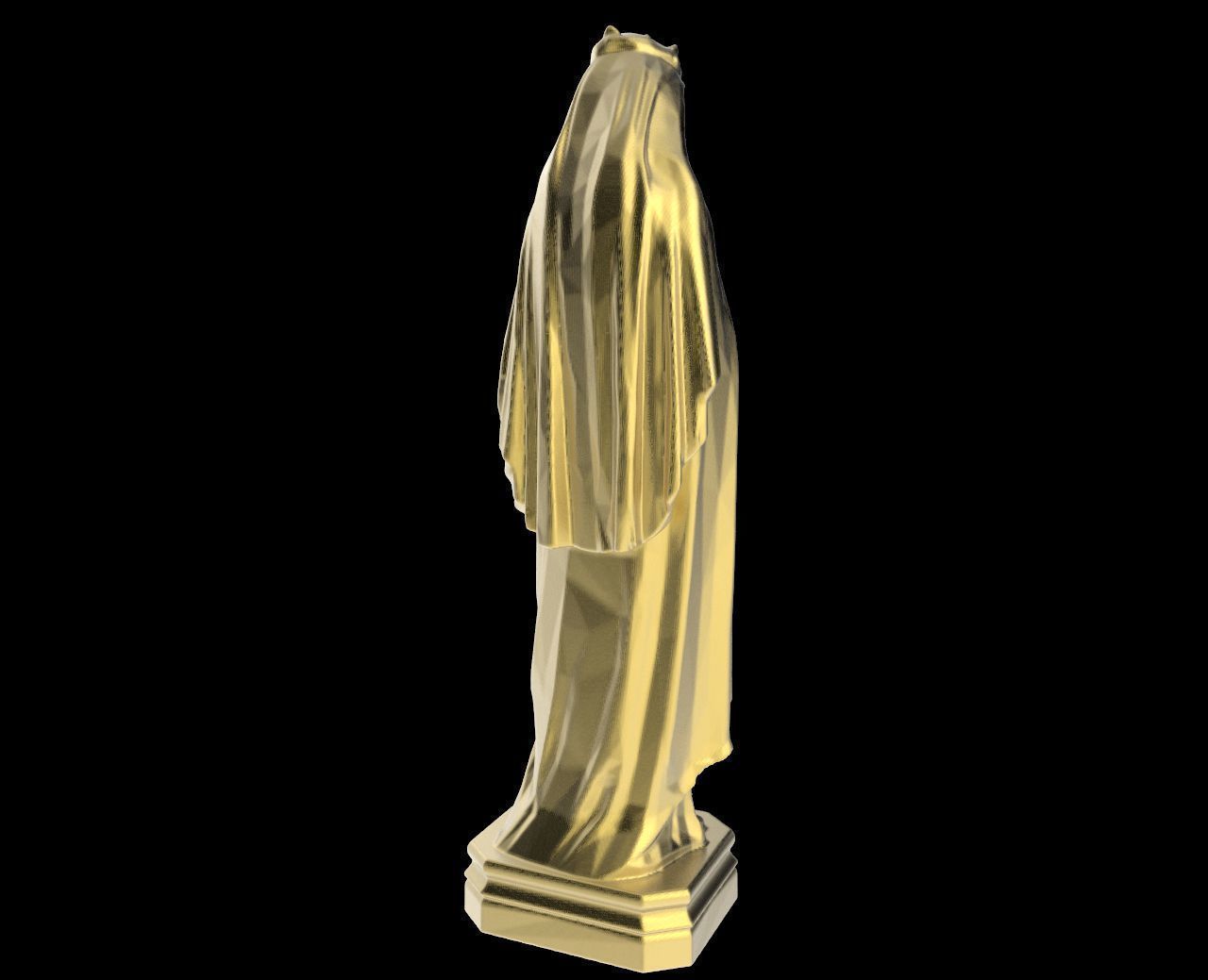 Scanned Virgin Mary holding the Christ Statue 3D print model_3
