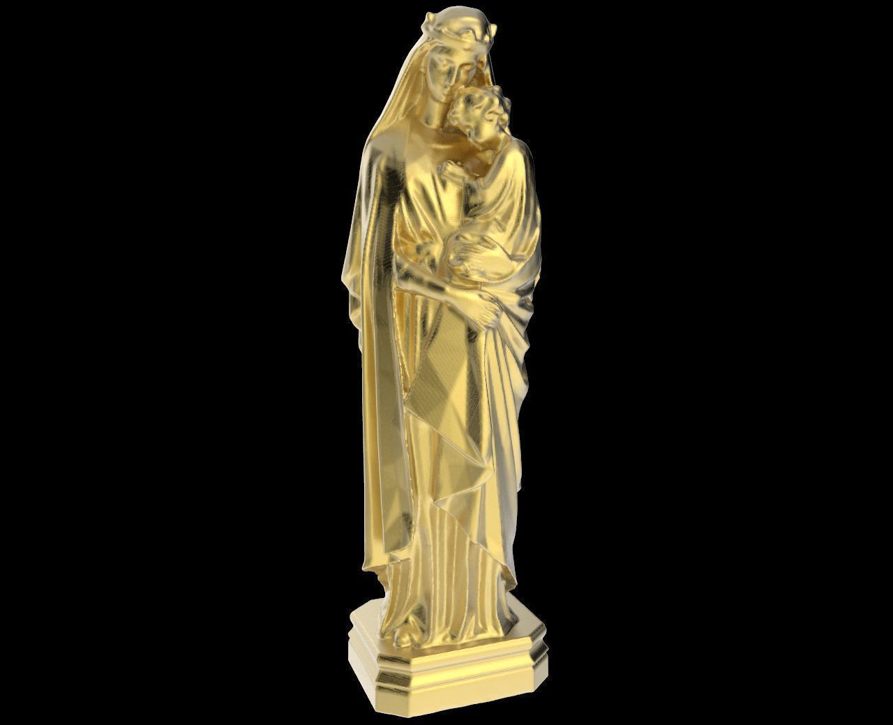 Scanned Virgin Mary holding the Christ Statue 3D print model_7