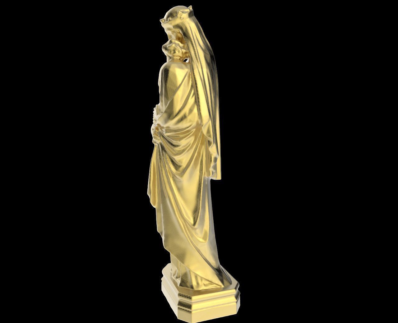 Scanned Virgin Mary holding the Christ Statue 3D print model_6