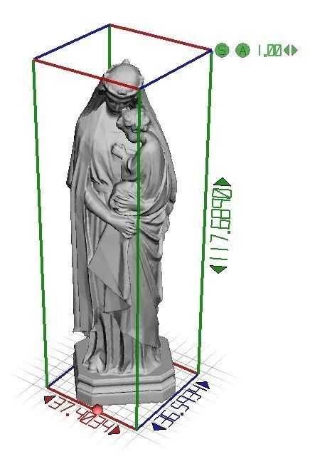 Scanned Virgin Mary holding the Christ Statue 3D print model_8