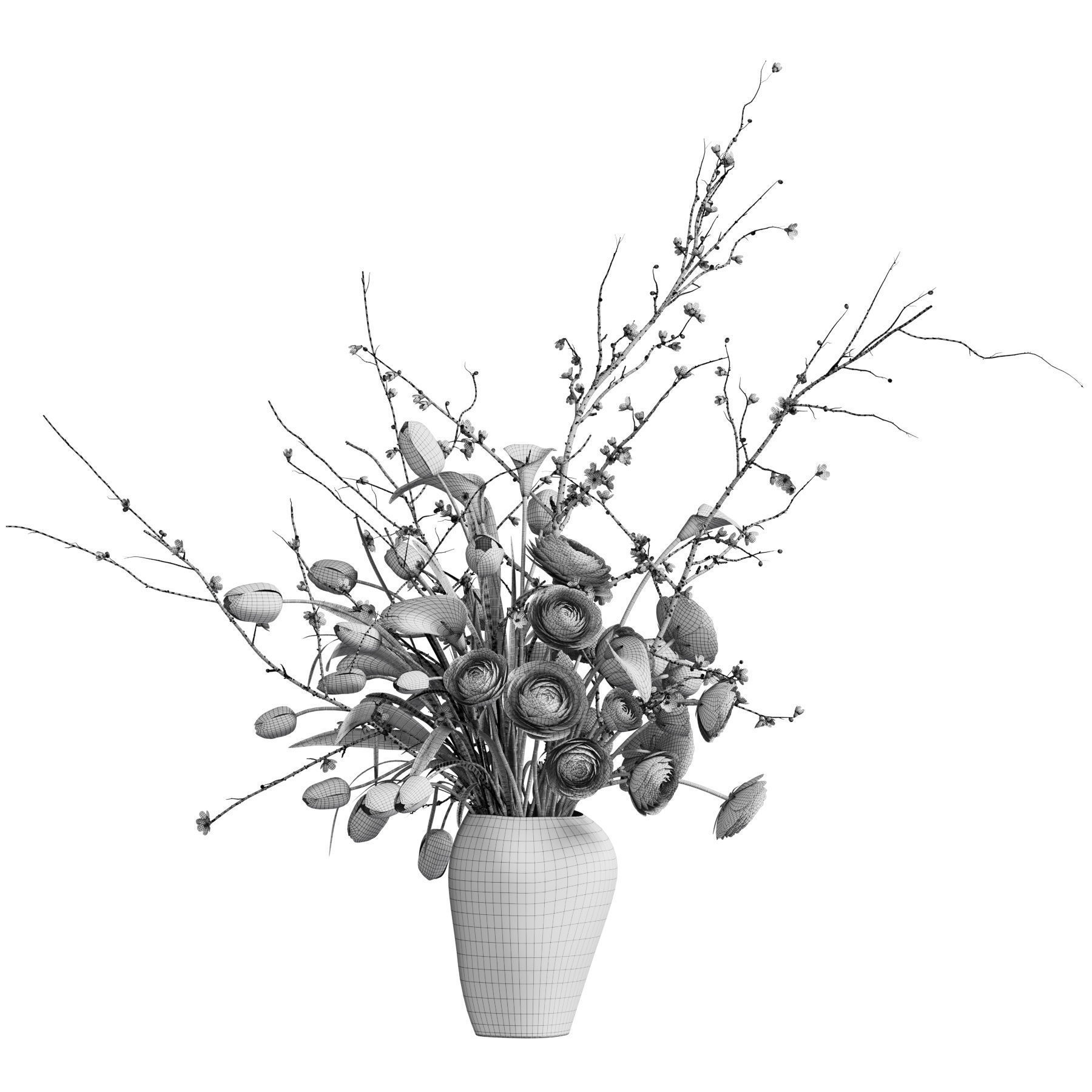 Flower In Vase 86 3D model_6
