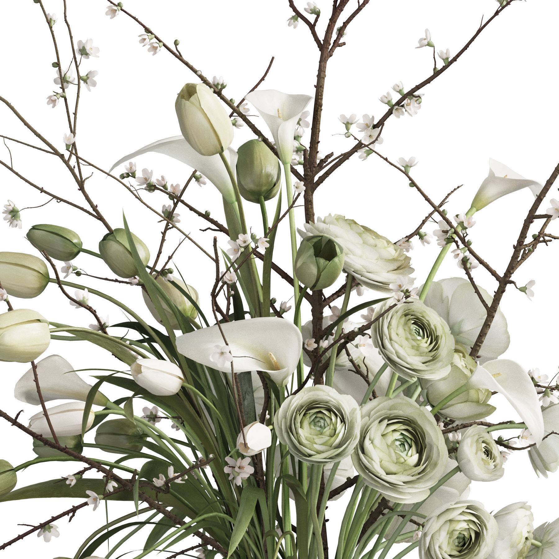 Flower In Vase 86 3D model_4