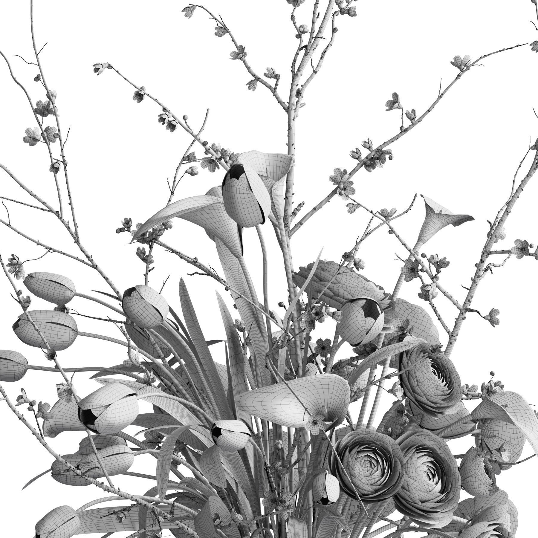 Flower In Vase 86 3D model_5