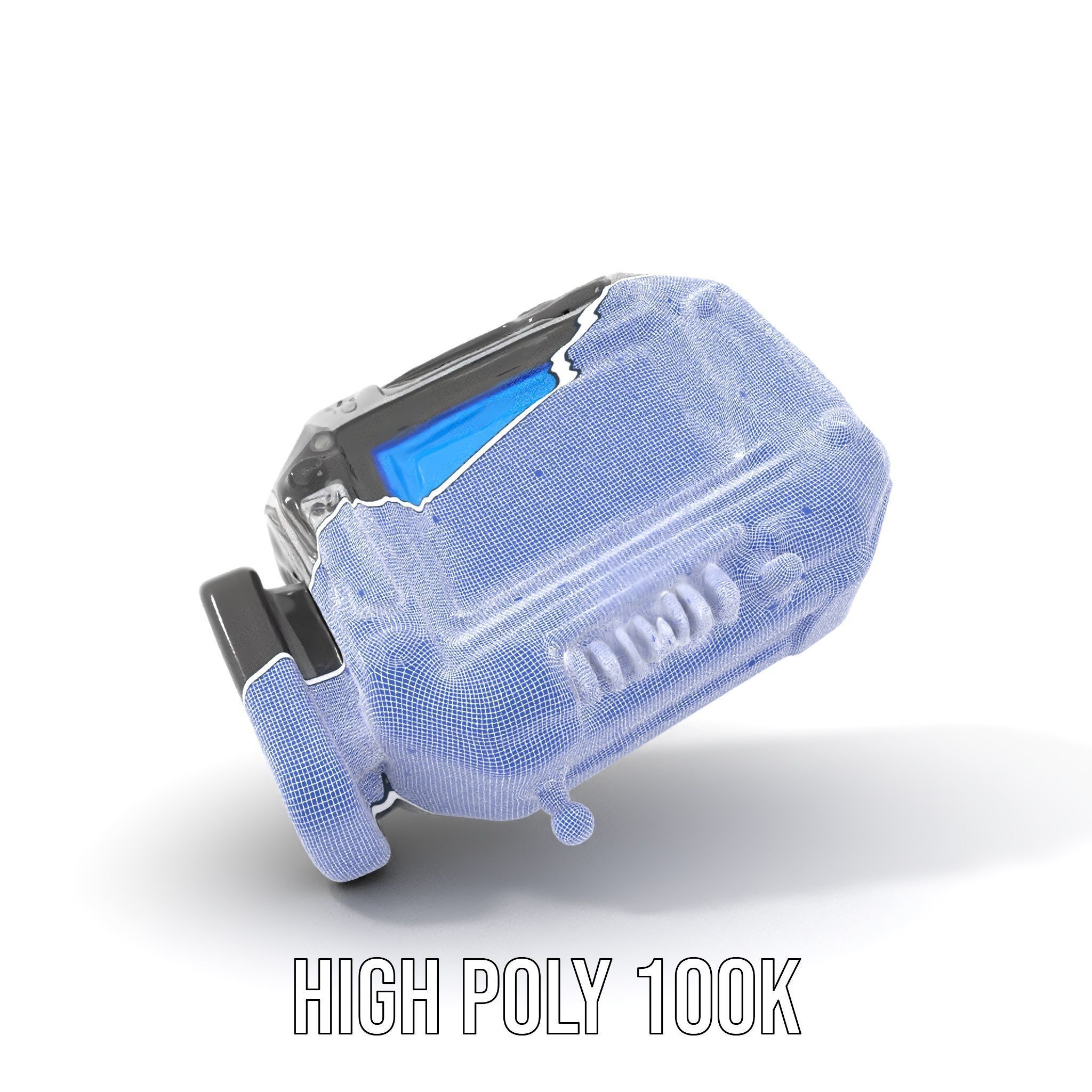 Futuristic Device Model Pack with Digital Screen Low-poly 3D model_5