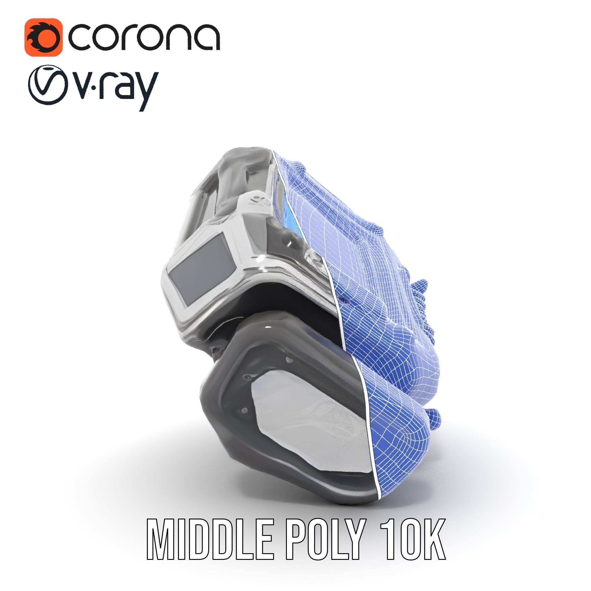 Futuristic Device Model Pack with Digital Screen Low-poly 3D model_30