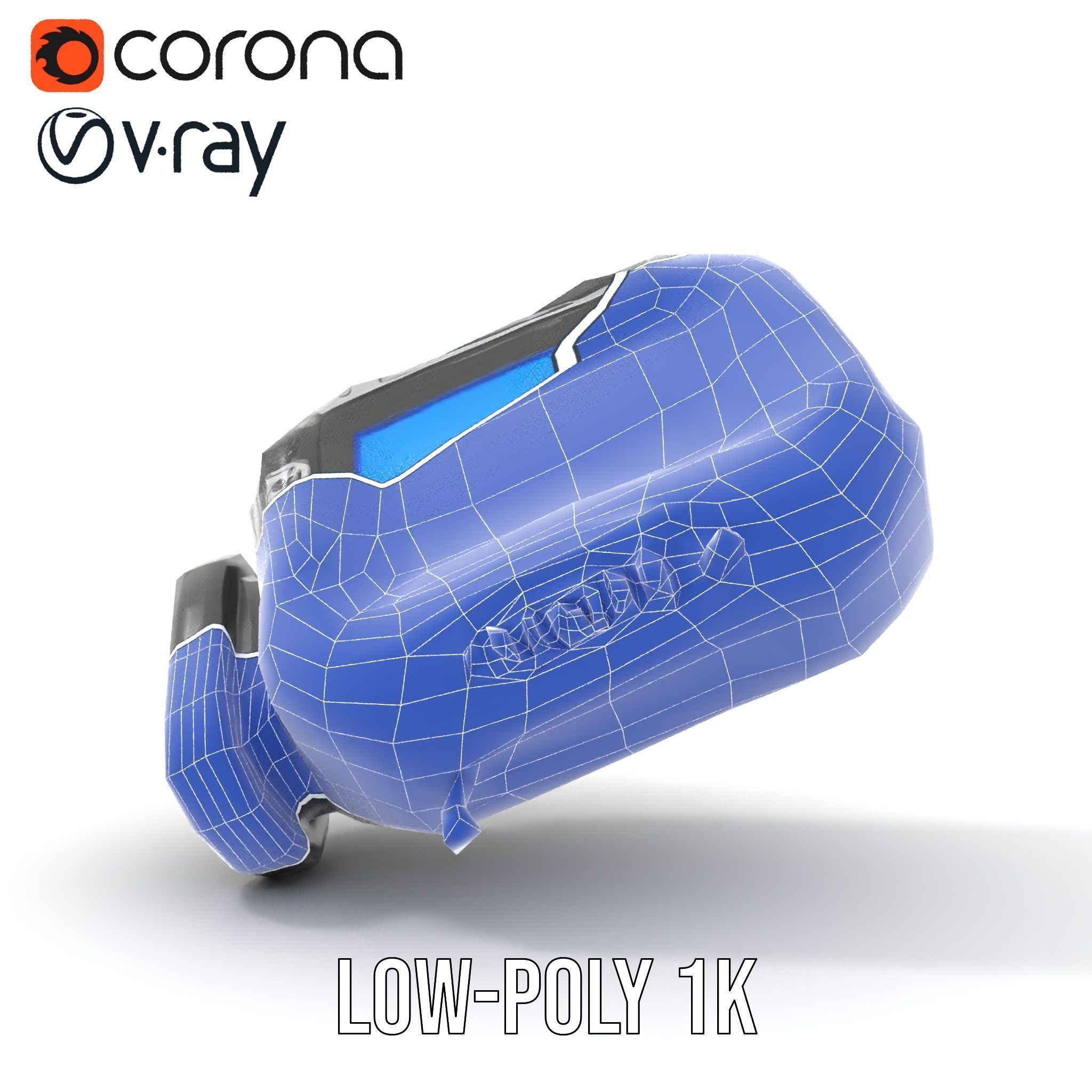 Futuristic Device Model Pack with Digital Screen Low-poly 3D model_20