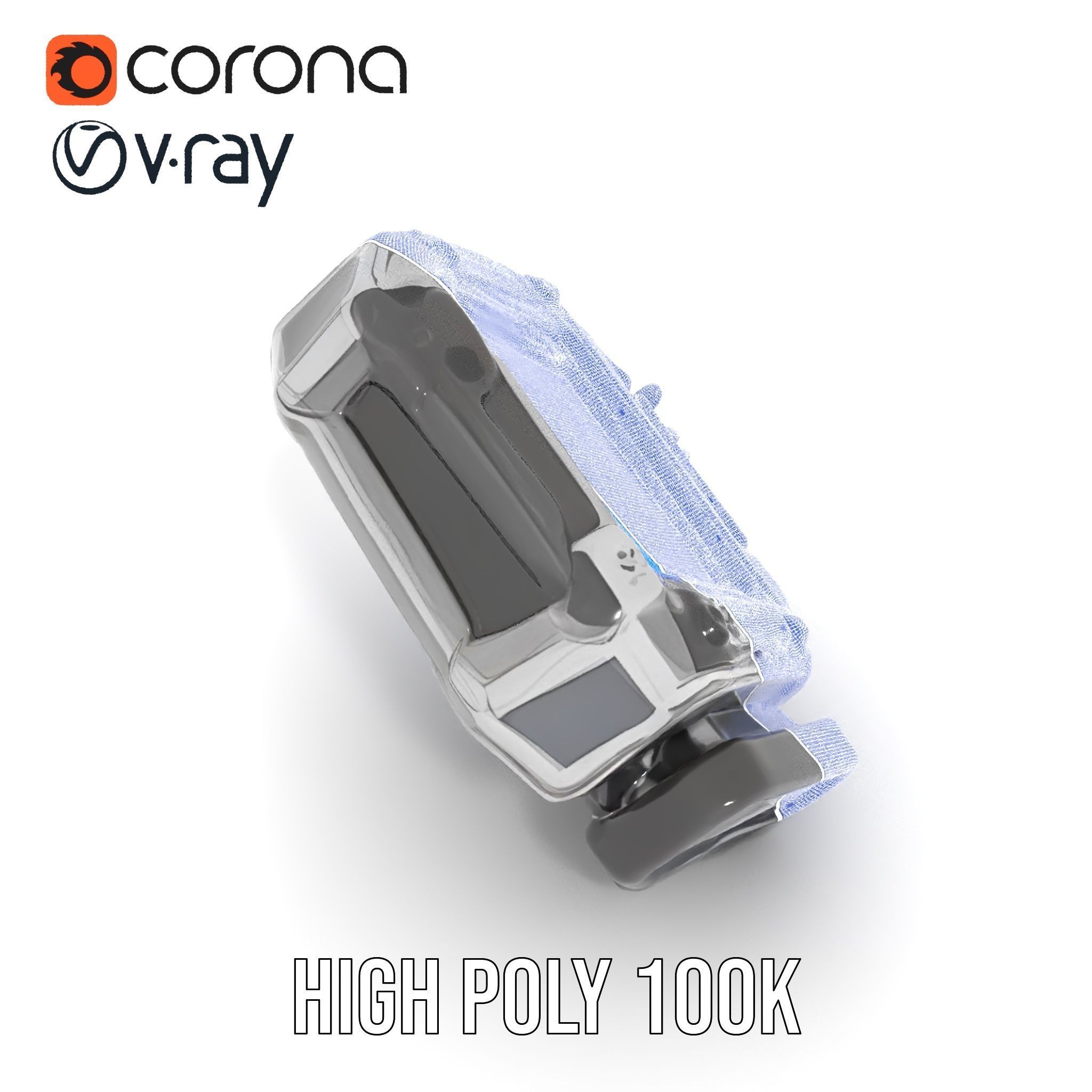 Futuristic Device Model Pack with Digital Screen Low-poly 3D model_33