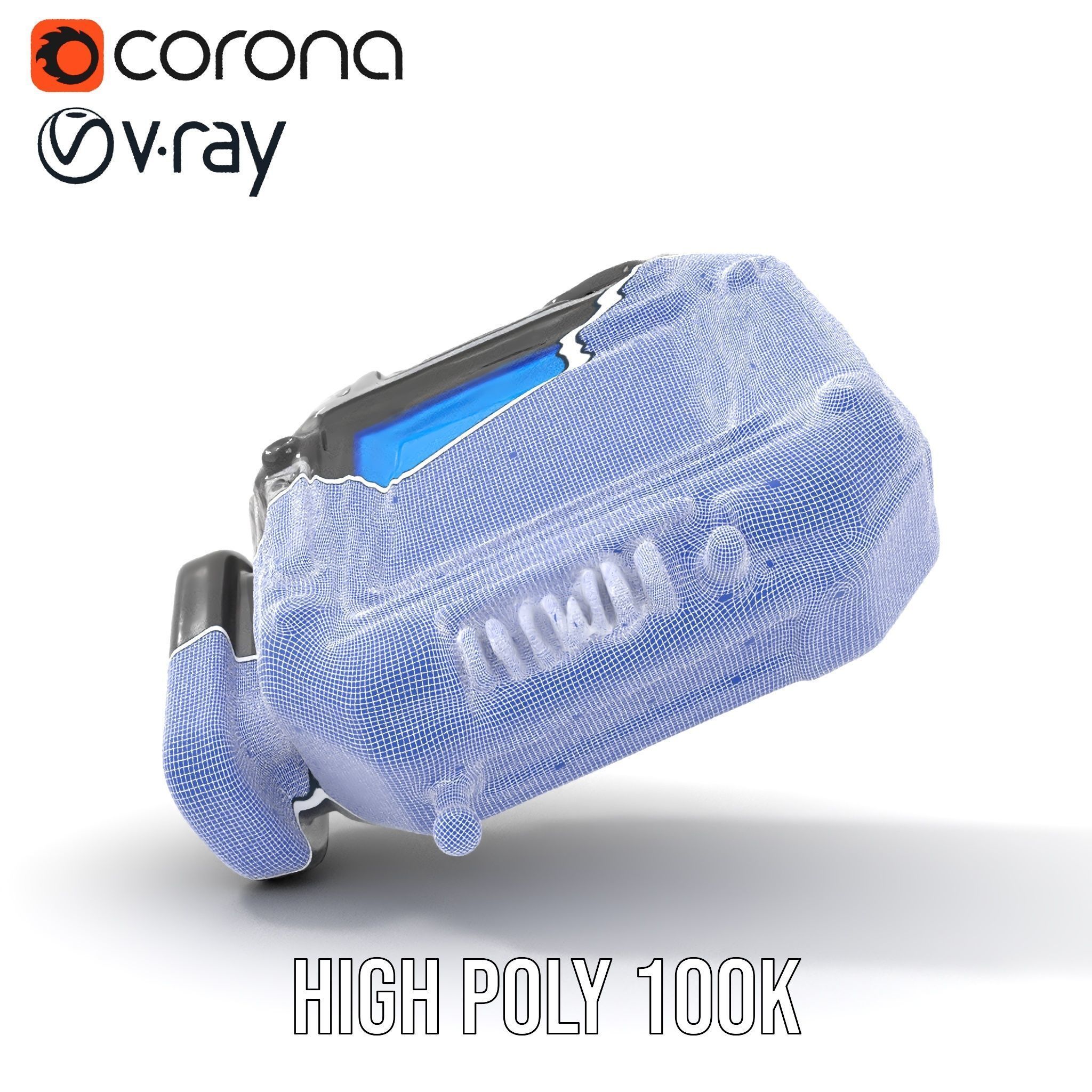 Futuristic Device Model Pack with Digital Screen Low-poly 3D model_29