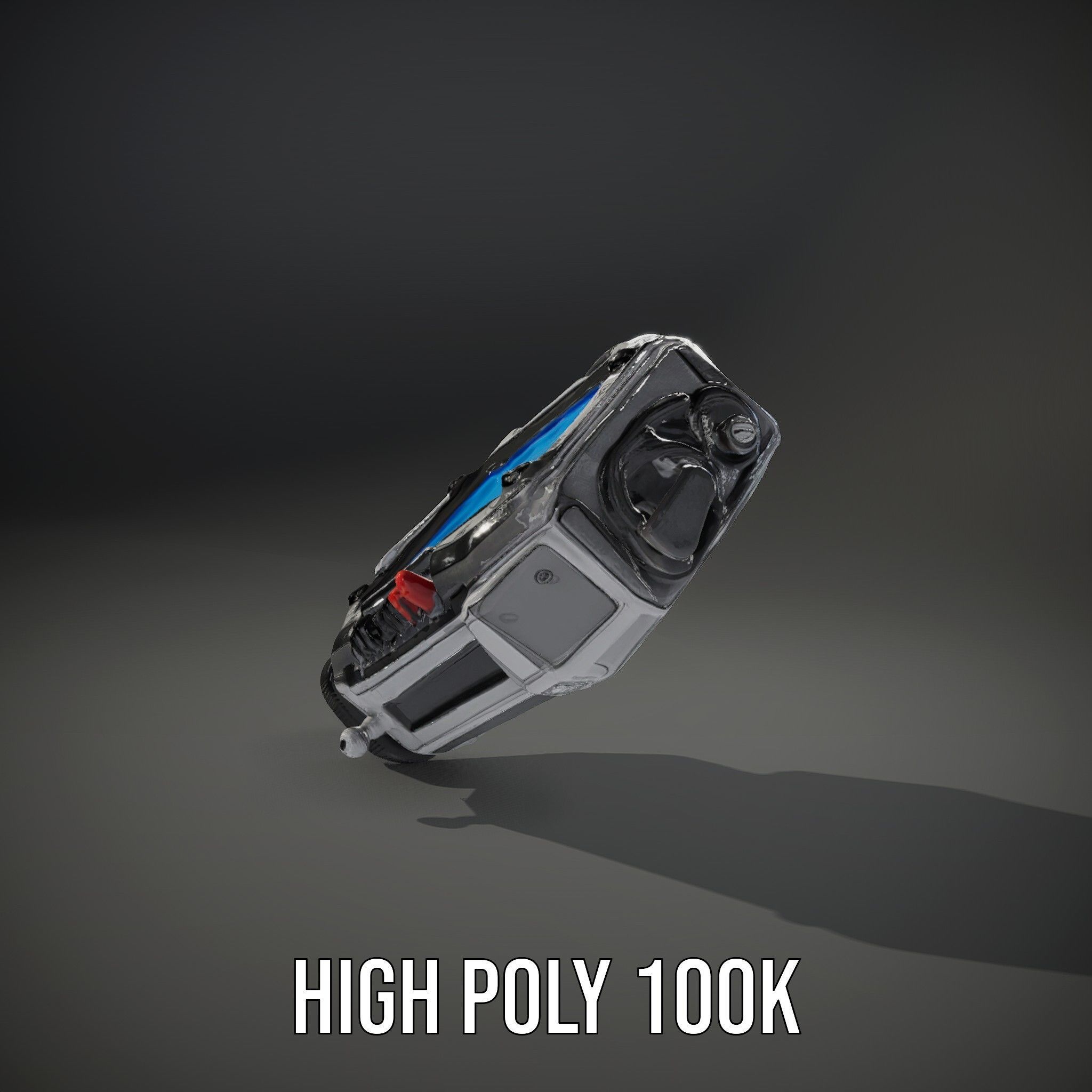 Futuristic Device Model Pack with Digital Screen Low-poly 3D model_9