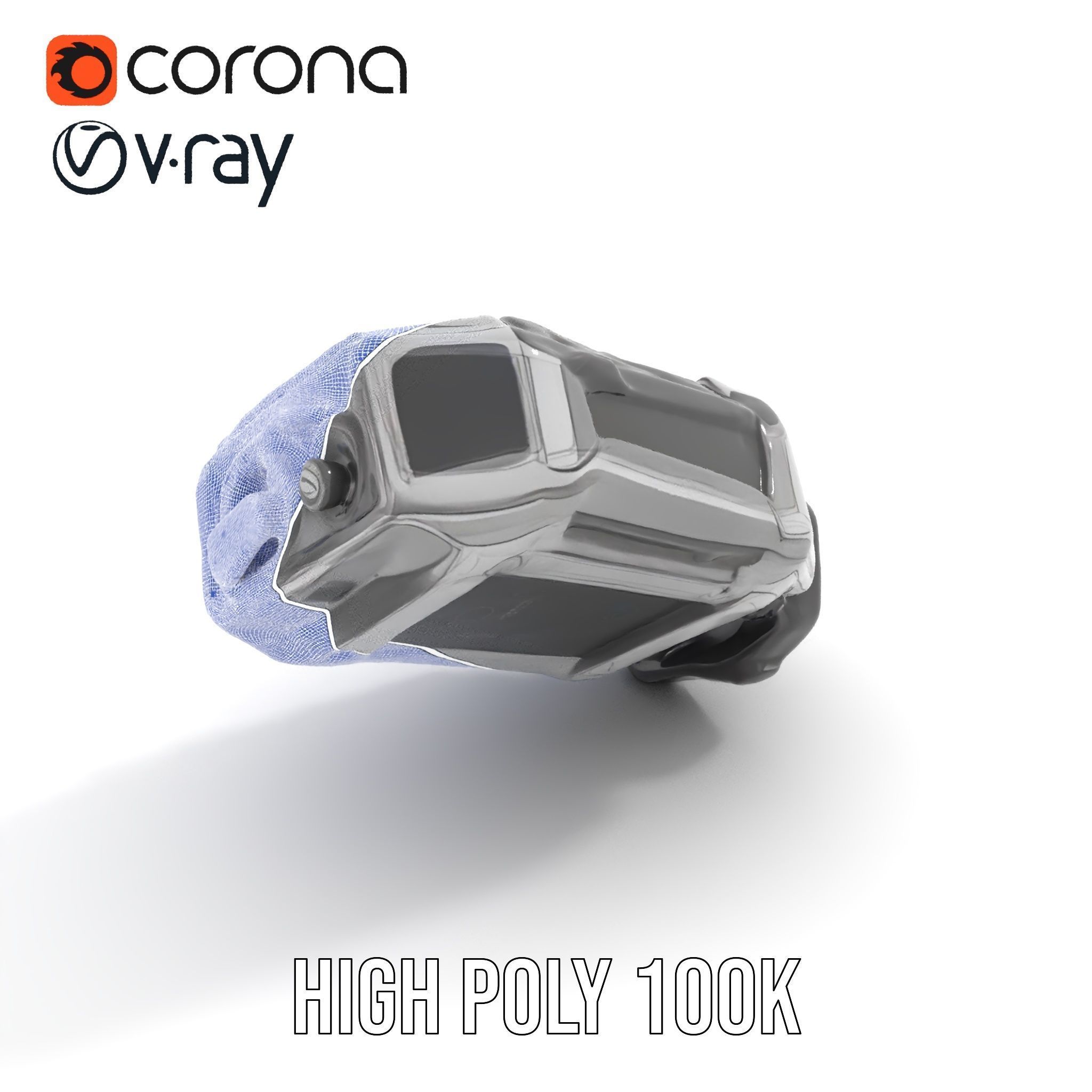 Futuristic Device Model Pack with Digital Screen Low-poly 3D model_34