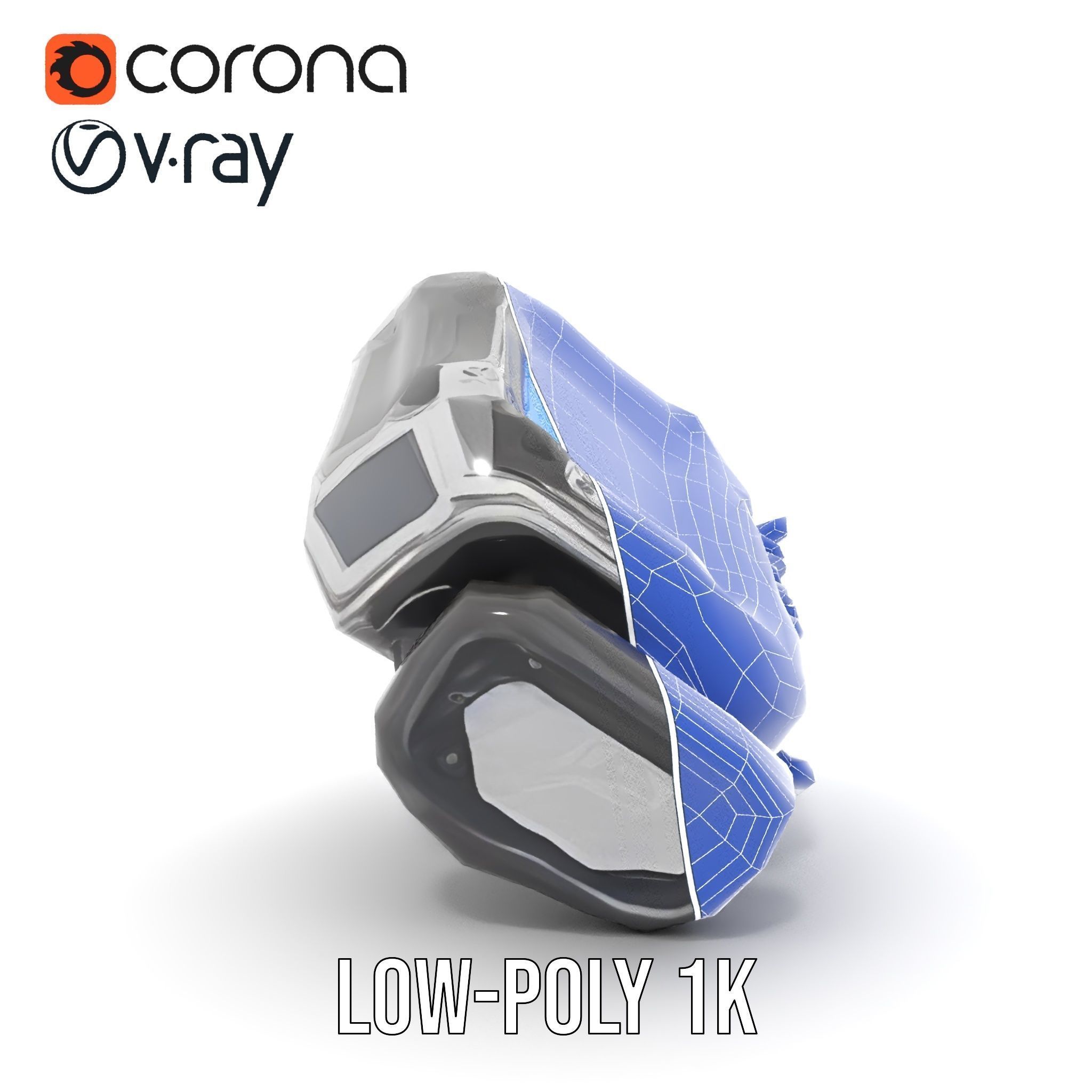 Futuristic Device Model Pack with Digital Screen Low-poly 3D model_23