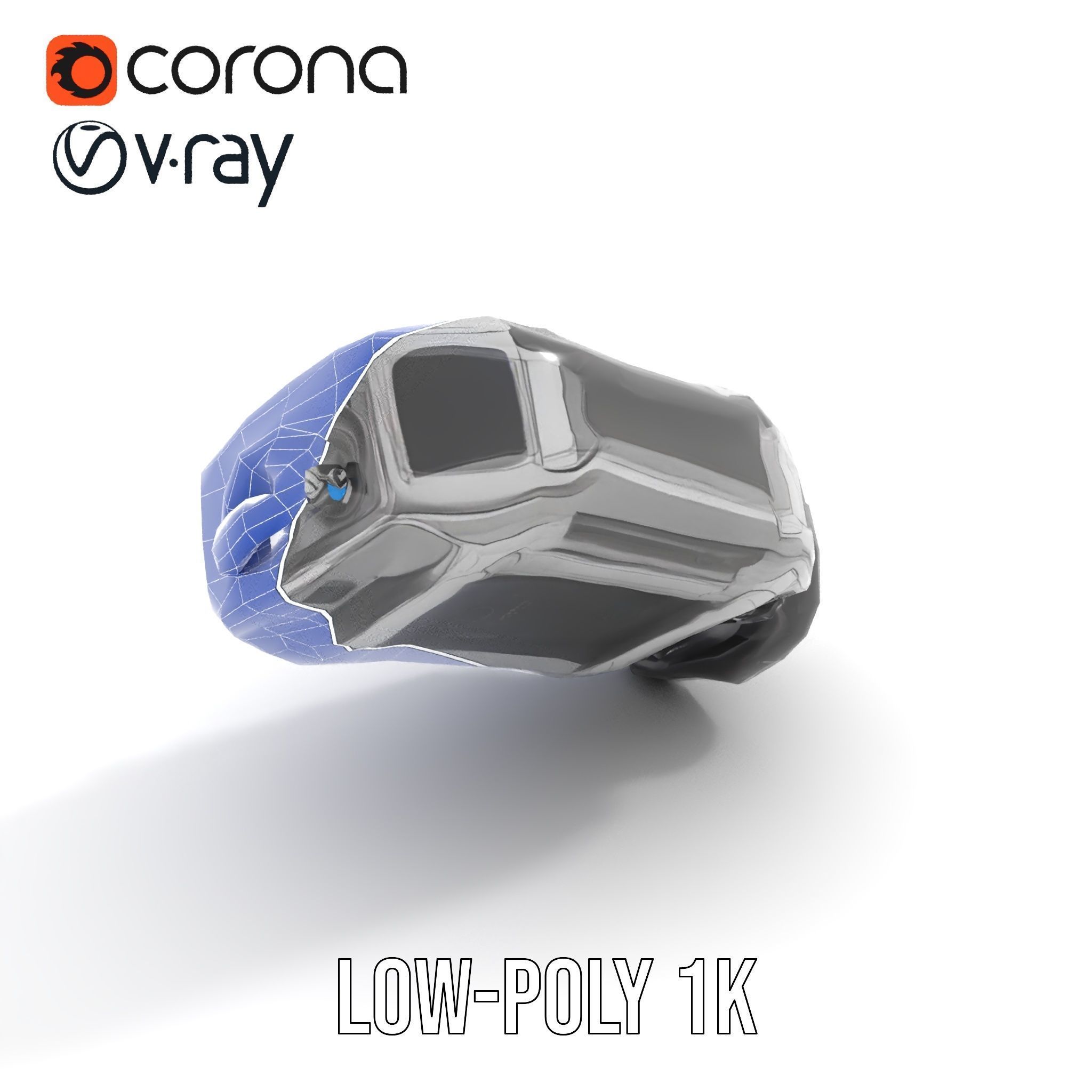 Futuristic Device Model Pack with Digital Screen Low-poly 3D model_31