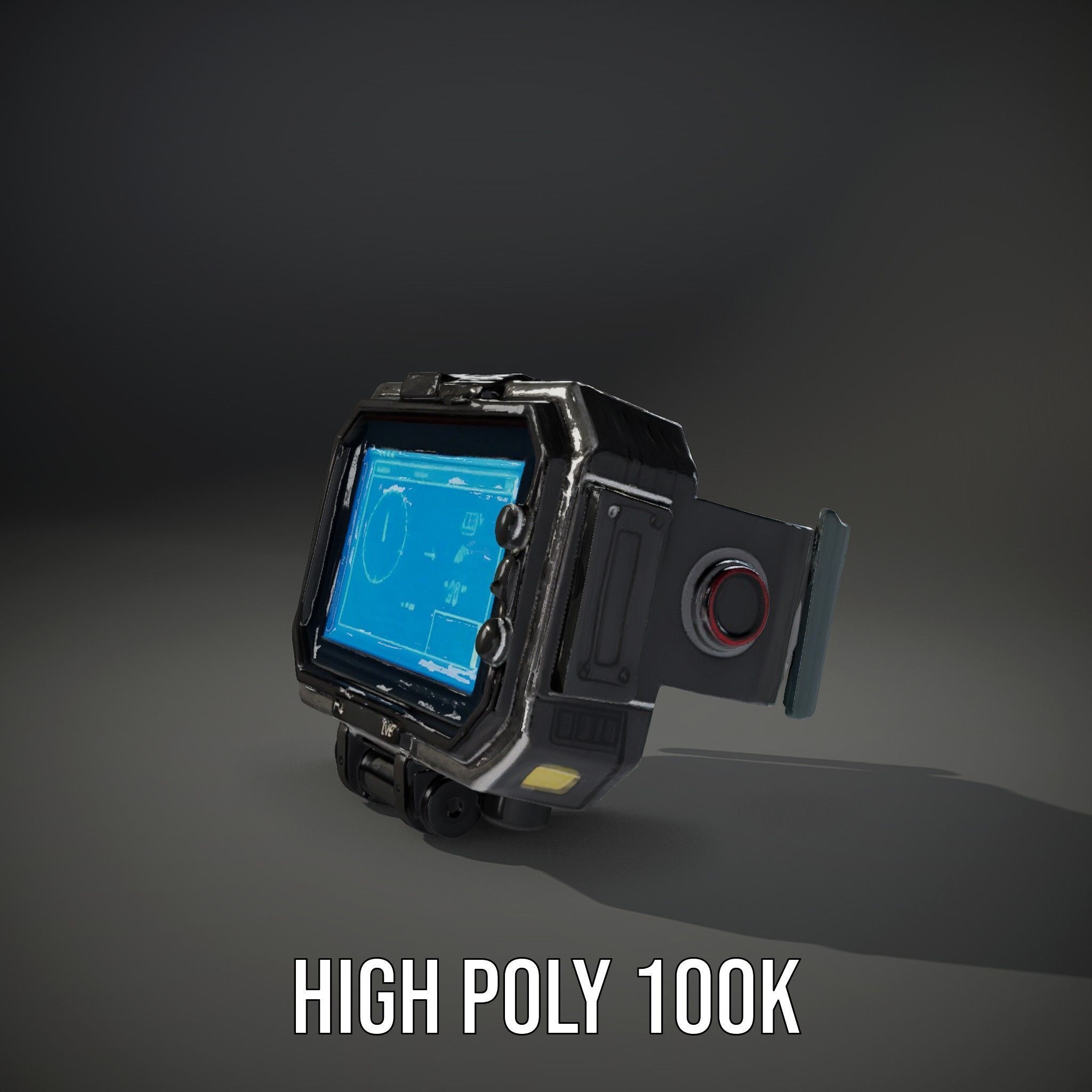 Futuristic Smartwatch Model Pack with Digital Display Low-poly 3D model_9
