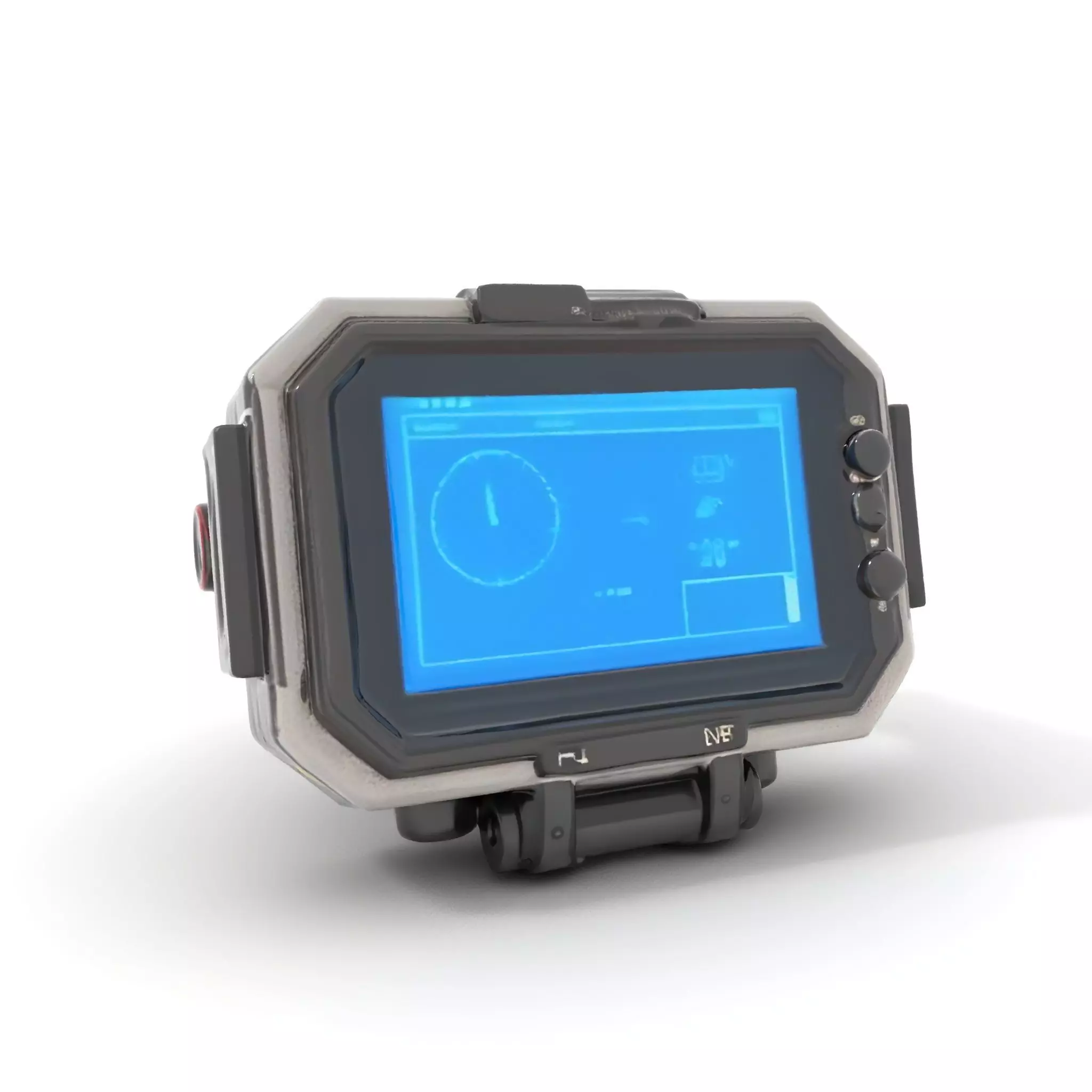 Futuristic Smartwatch Model Pack with Digital Display Low-poly 3D model_0