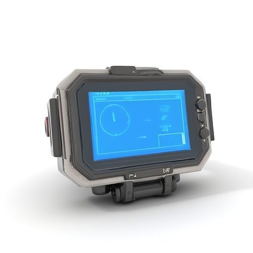 Futuristic Smartwatch Model Pack with Digital Display Low-poly 3D model
