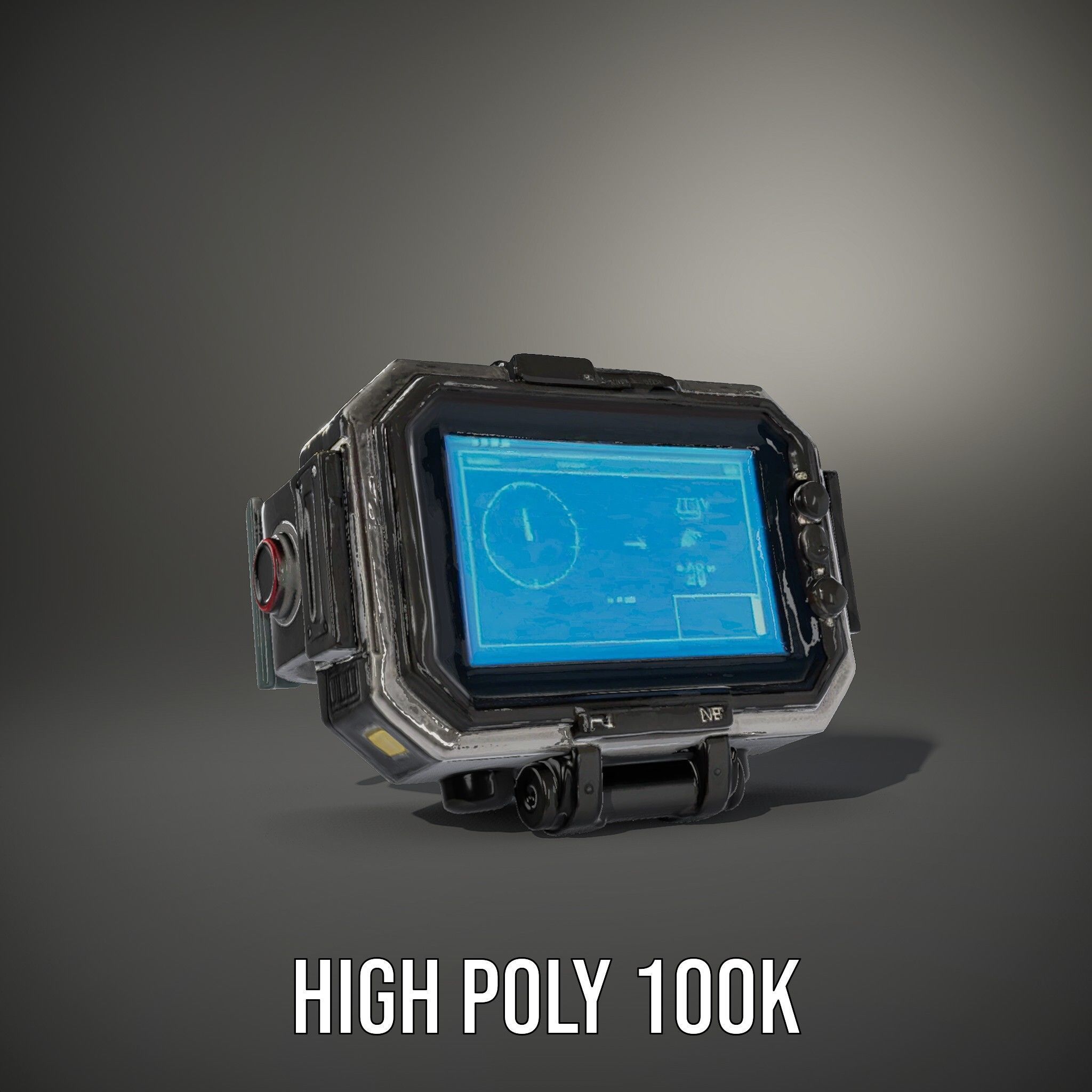 Futuristic Smartwatch Model Pack with Digital Display Low-poly 3D model_11