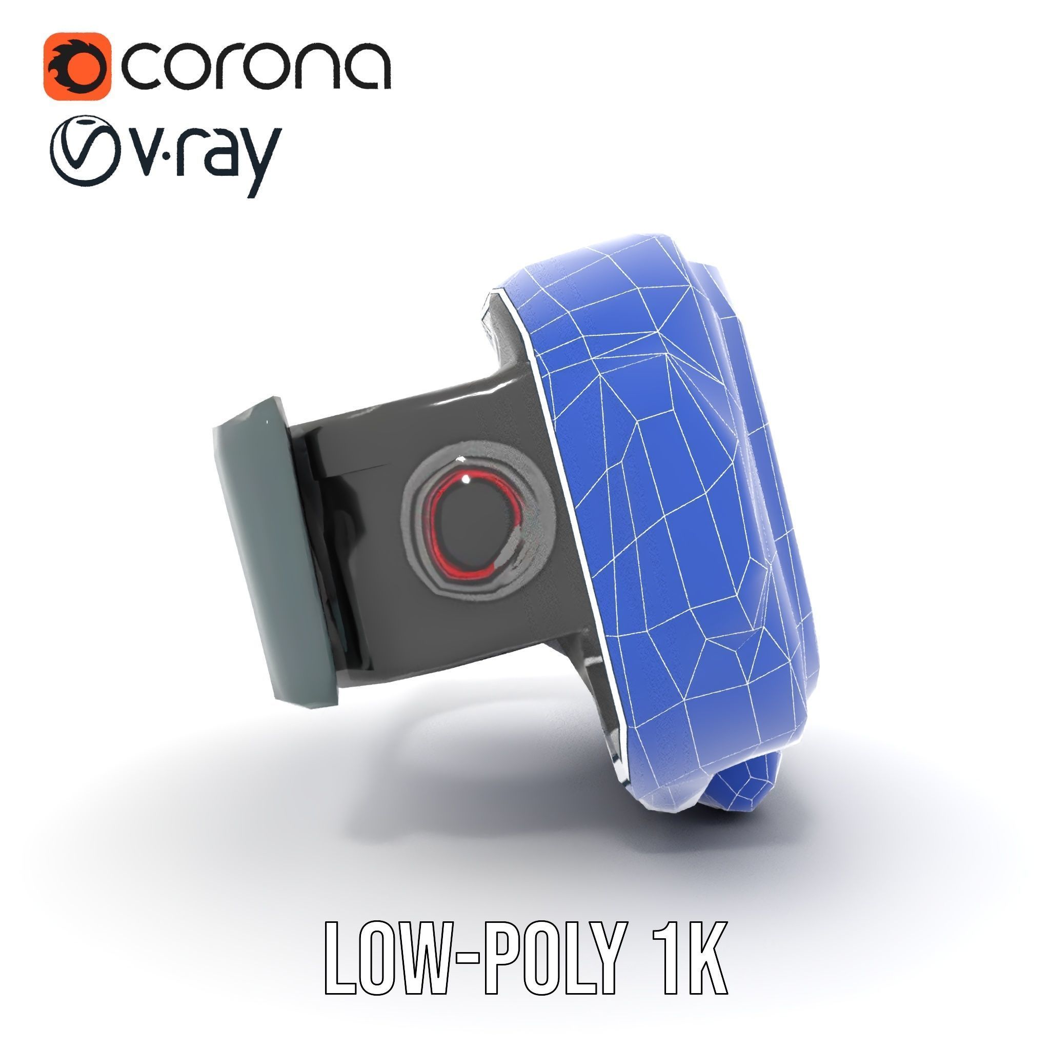 Futuristic Smartwatch Model Pack with Digital Display Low-poly 3D model_32