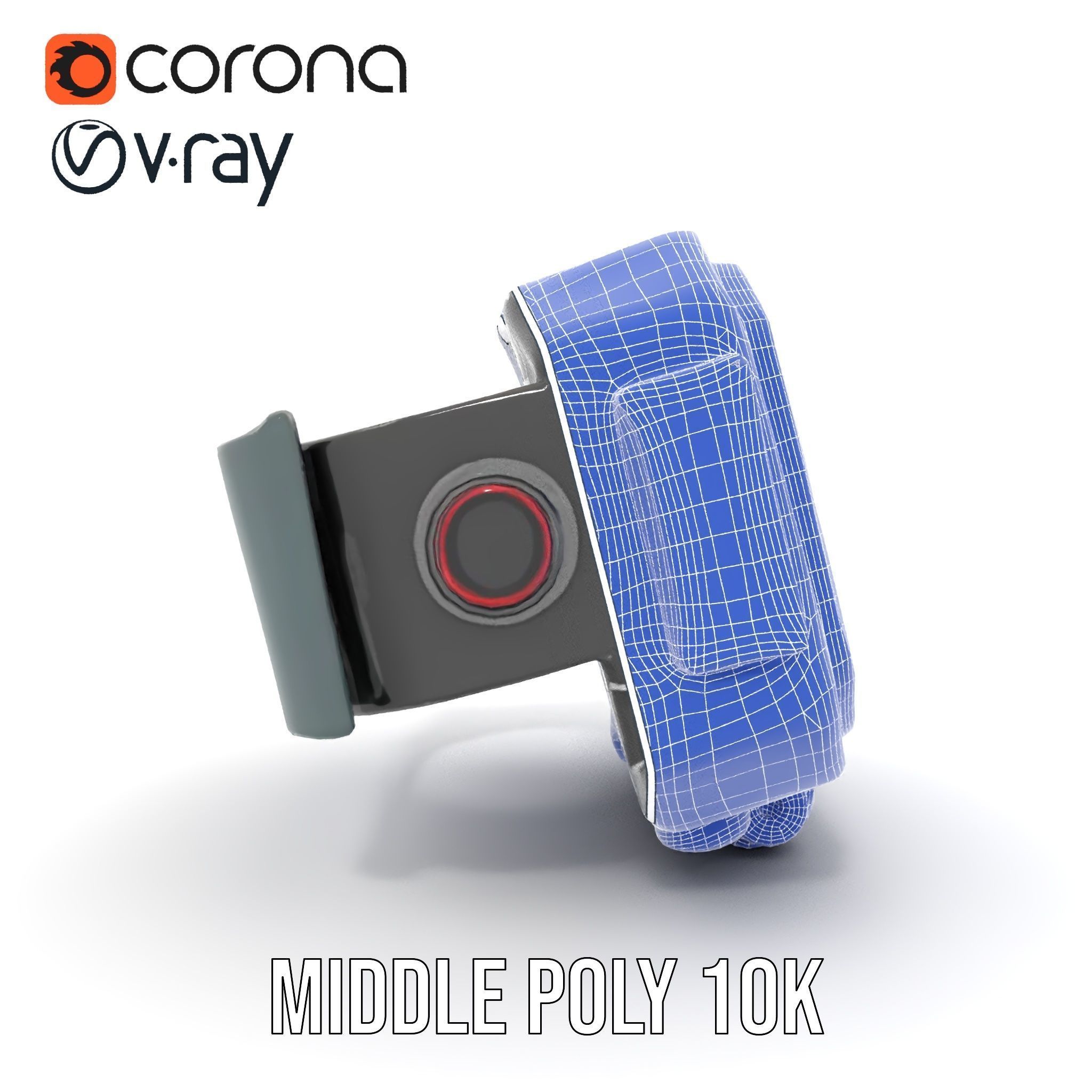 Futuristic Smartwatch Model Pack with Digital Display Low-poly 3D model_31