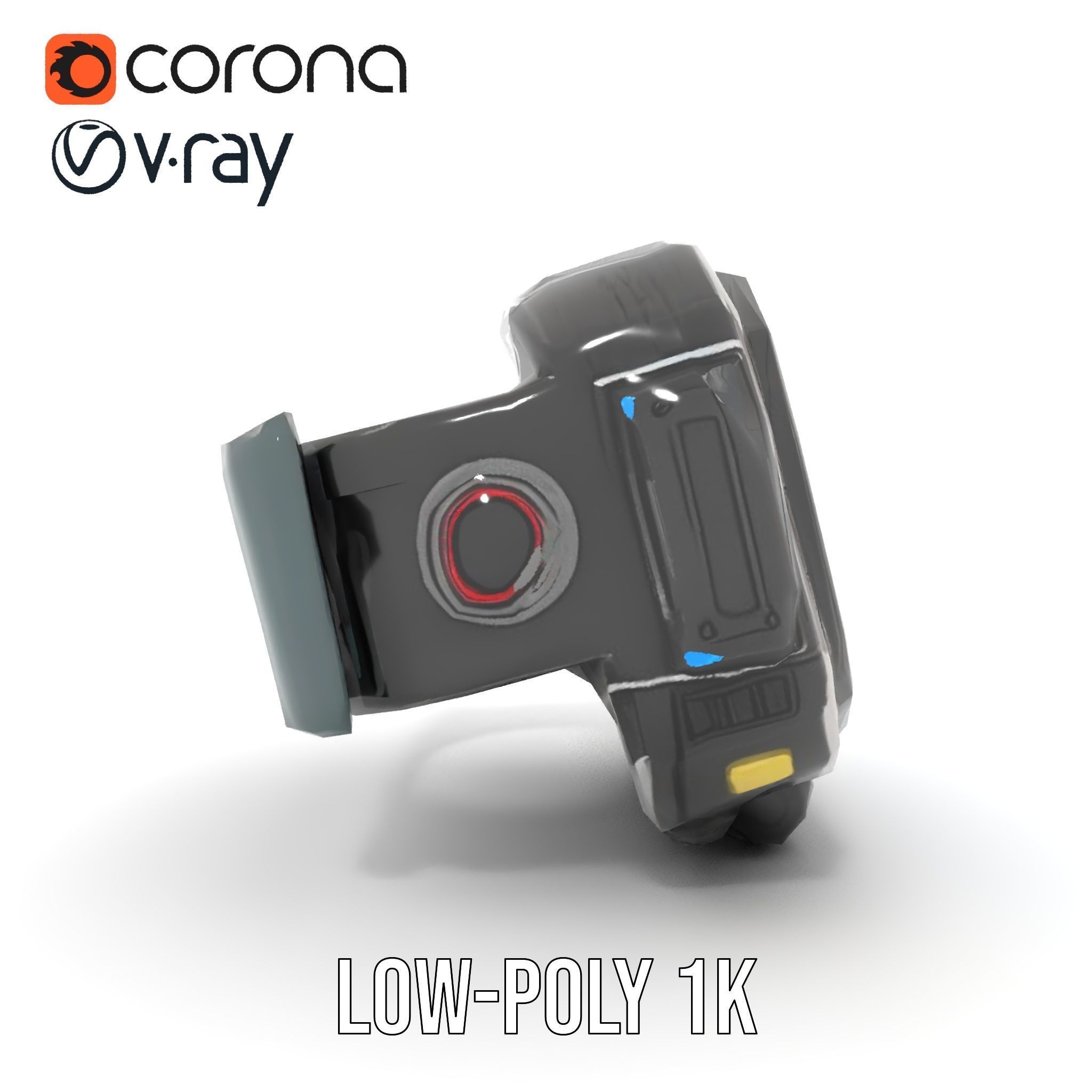 Futuristic Smartwatch Model Pack with Digital Display Low-poly 3D model_15